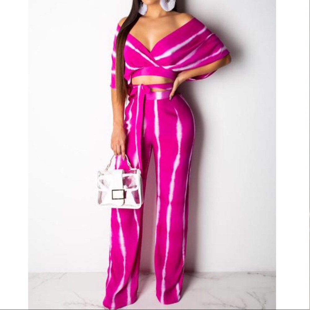 Two Piece Wide Legged Pant Set